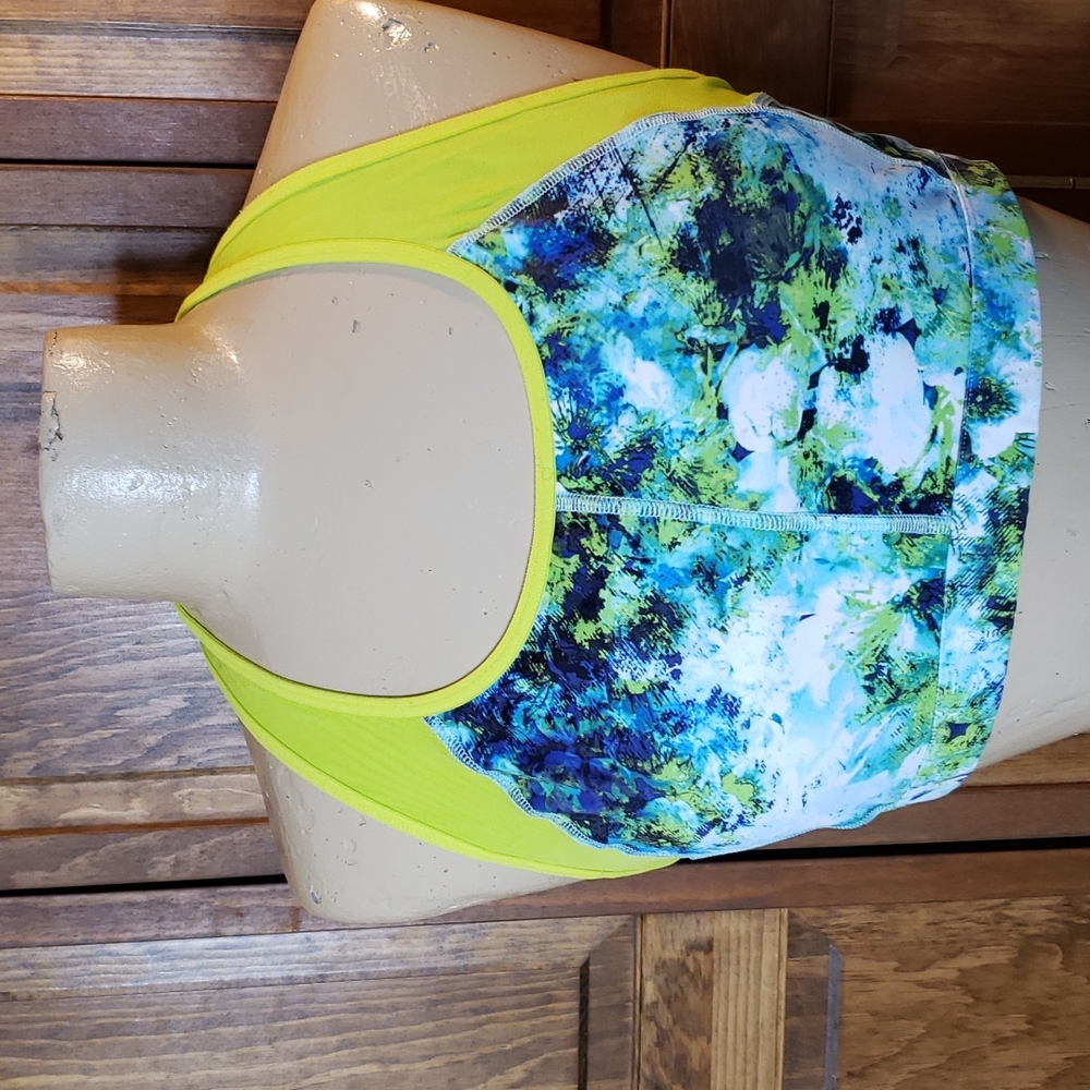 Athleta Abstract Mesh Sports Bra Sz L